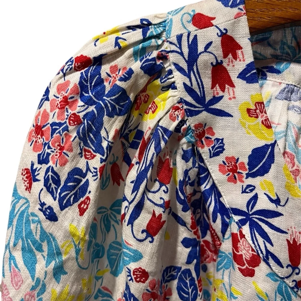Charter Club 100% Linen Vibrant Floral Blouse XXL - Picture 2 of 10